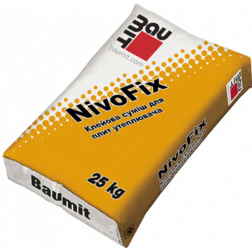 Клей для приклейки теплоизоляционных плит ППС и МВ BAUMIT NivoFix 25 кг-0
